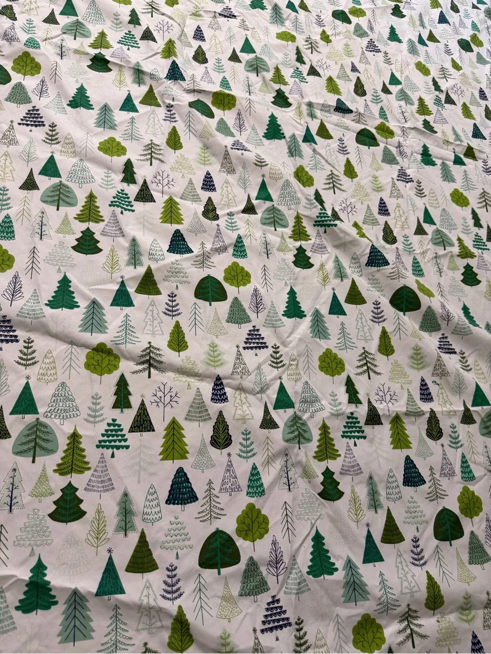 Holiday Pine Tree Print shower curtain
